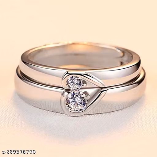 Touching Couple Ring 316 Stainless Steel Jewelry Gift Comfort Fit | Fashionable Ring For Couple | Perfect Gift For Best Friends (Pack of 2-Touching Couple Ring)