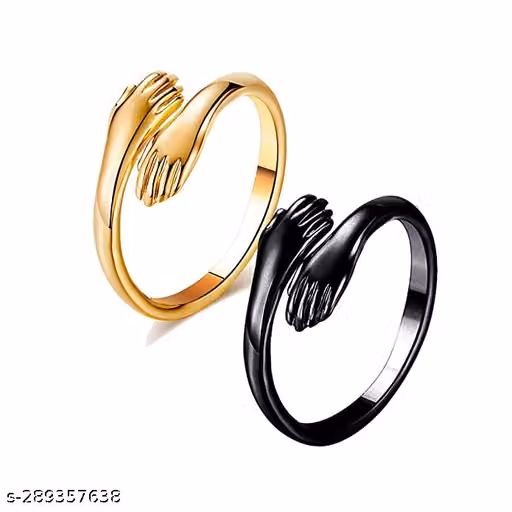 Shine Hand Rings for Women Grade 316 Stainless Steel Jewelry Gift Comfort Fit | Wedding Ring For Women and Girls | Perfect Gift For best friends, Birthday (Pack of 2-Hand Ring) "