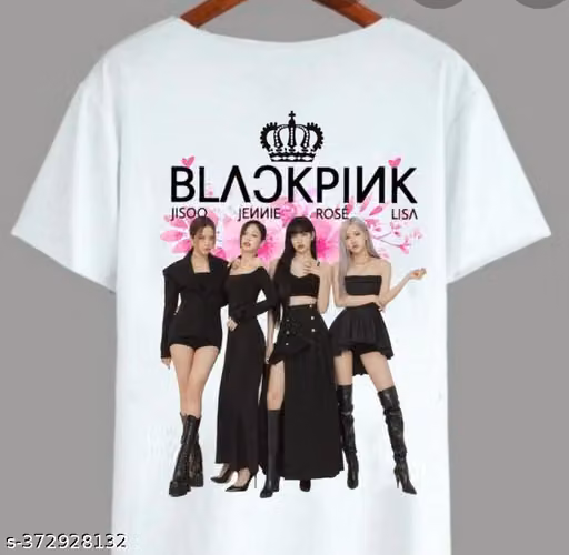 VJV Collection Black pink Girls' Printed Tshirt