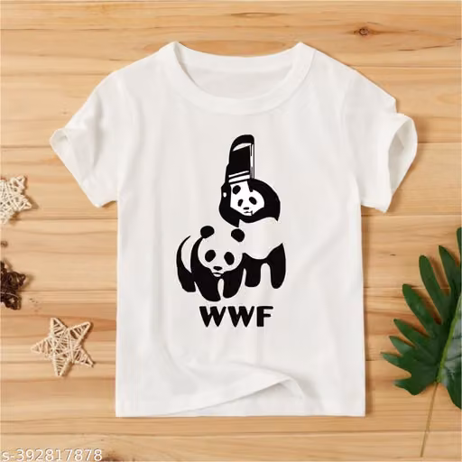 VJV Collection Panda WWF Boys' and Girls' Printed Tshirt
