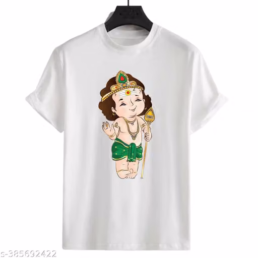 Bal Ganesha Printed White T-Shirt for Kids | Round Neck
