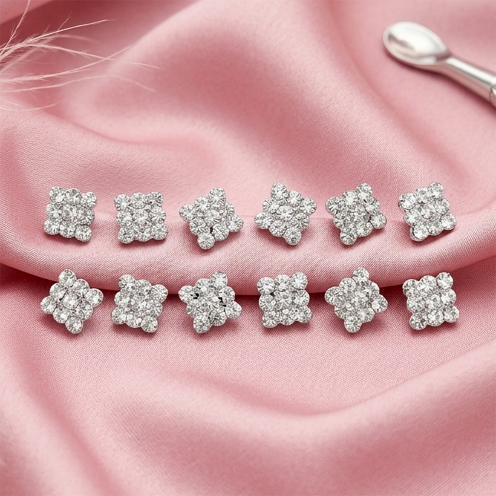 The99Jewel Shiny Austrian Stone Set of 6 Studs Earrings
