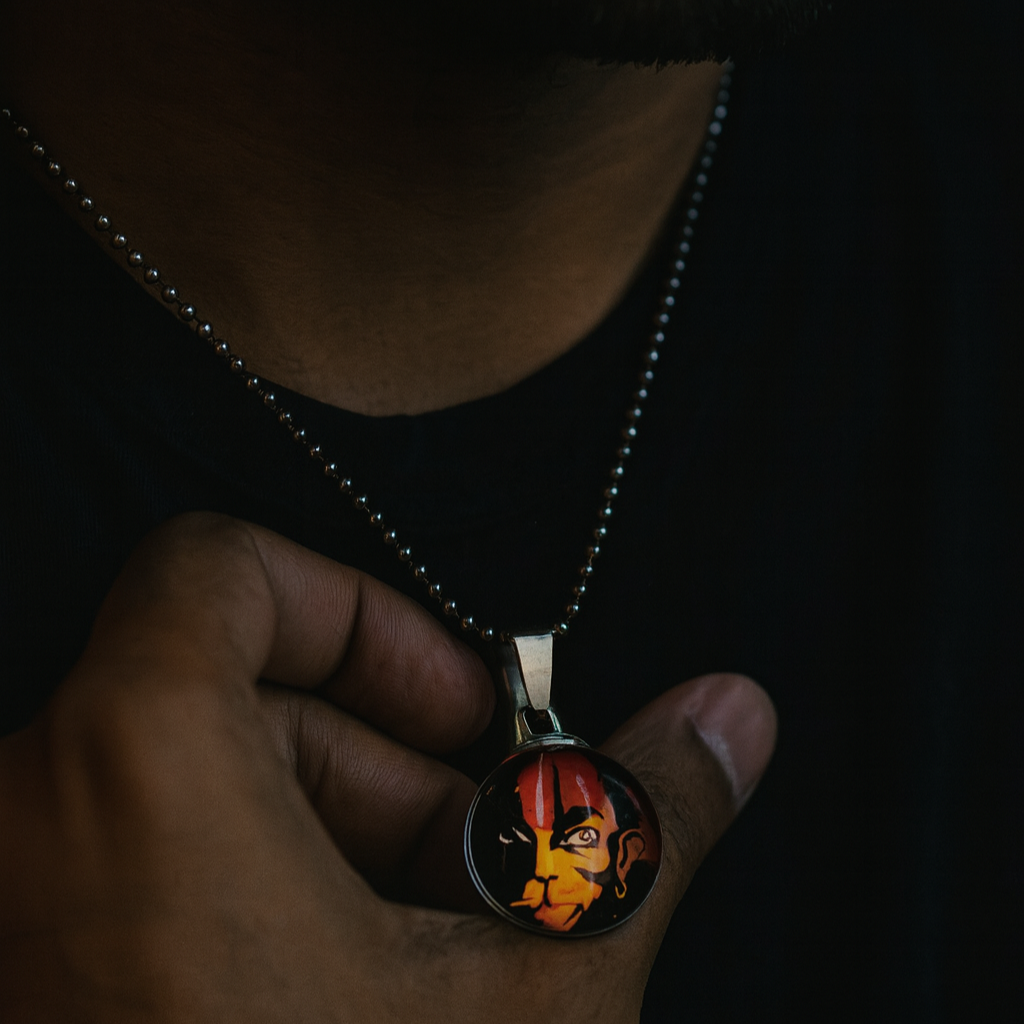 The99Jewel Silver Plated Hanuman Chain Pendant - 1404602