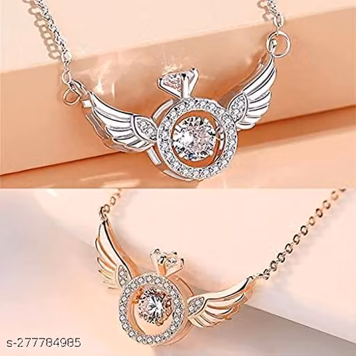 Elegant Winged Heart Pendant Necklace for Women
