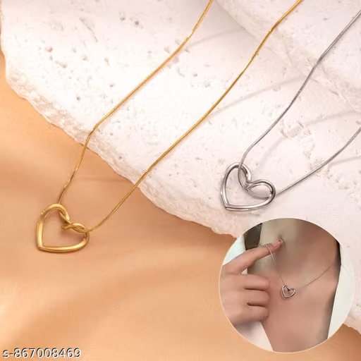 Minimal Heart Pendant Necklace for Women & Girls