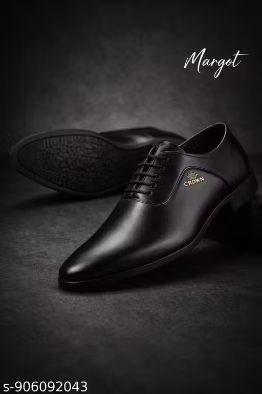 Premium Black Formal Shoes for Men | Stylish Lace-Up Office & Party Wear Shoes | Comfortable & Durable Leather Finish