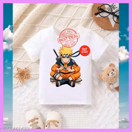 New Trendy Printed White T-Shirt for Boys & Girls | Round Neck