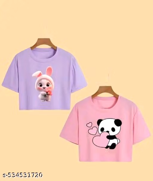 Womens Half Sleeve Cropped T-Shirts