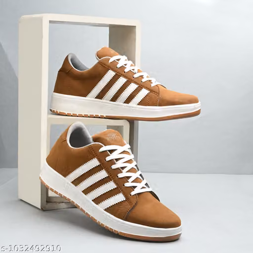 Men’s Tan & White Casual Sneakers – Trendy Everyday Shoes