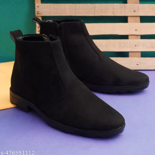 Attractive Men,s Black Suade Boot For Men,s