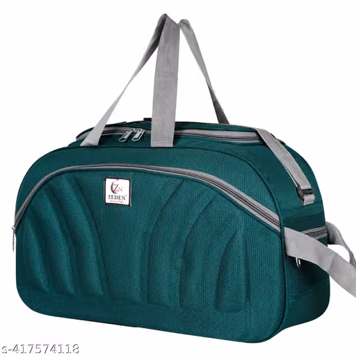 Large Green Travel Duffle Bag with Multiple Compartments