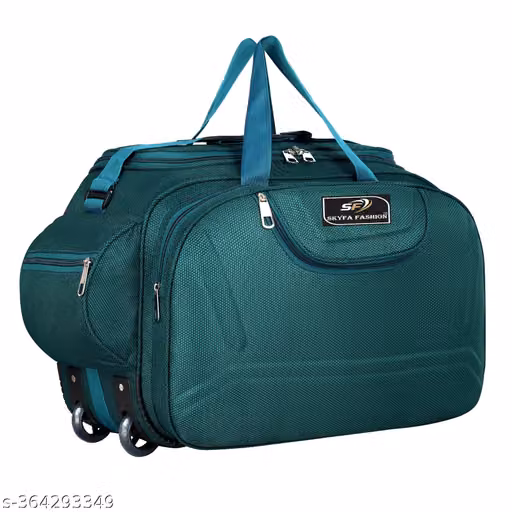 Large Green Travel Duffle Bag with Multiple Compartments