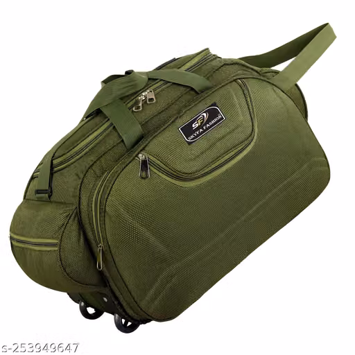 Large Green Travel Duffle Bag with Multiple Compartments