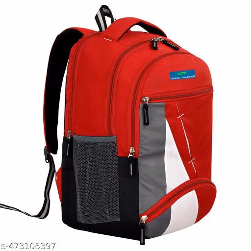Large Red Multi-Compartment Backpack for Travel & College