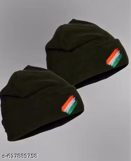 Army CRPF Style Woollen Winter Cap for Men & Women | Pack of 2