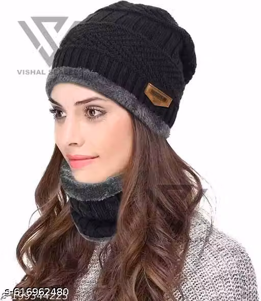 Men & Women Winter Cap with Neck Warmer | Striped Balaclava Cap