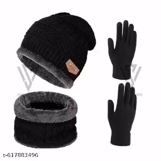 Winter Cap & Gloves Set for Men & Women | Cotton Balaclava Cap with Winter Accessories
