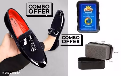 COMBO DOCWALK Men Stylish Loafers Shoes Loafers For Men+Shoe Shiner