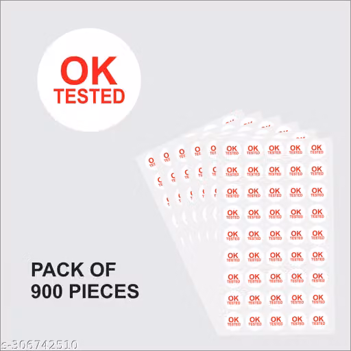 OK Tested Round Quality Check Stickers – Pack of 900 Pieces