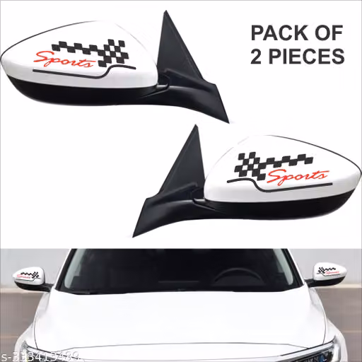 Car Side Mirror Decorative Stickers – Racing Sports Design Pack of 2