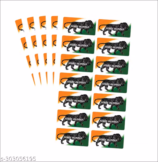 MAKE IN INDIA STICKER PAPER 100 piece Size 2 x 1 inch