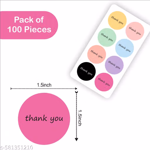 Thank You 7 Colour Sticker Pack of 200 pcs