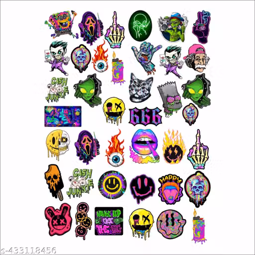 Ghost Stickers Pack of 40 – Waterproof Spooky & Cool Stickers for Laptop, Phone, Bike & More