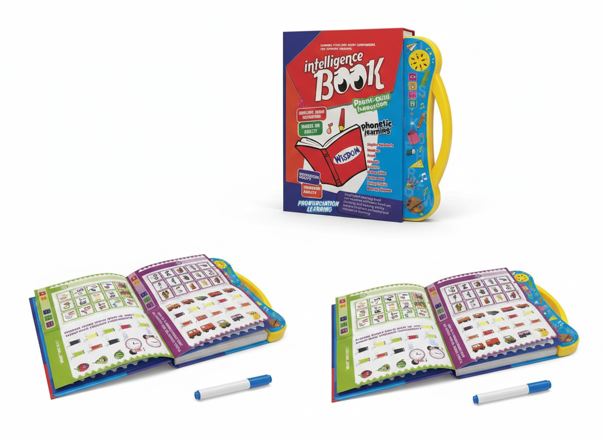 Study Book Intellectual Learning Interactive Educational Book for Kids 4+ | Phonics, Letters, Numbers & Animals