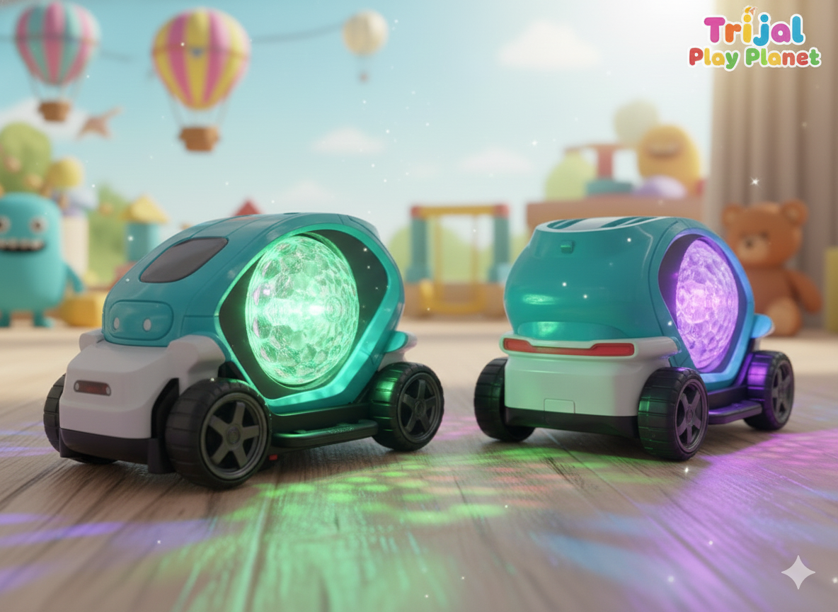 Rotating Stunt Car Toy for Kids with 4D Lights & Music | Bump and Go Action Car