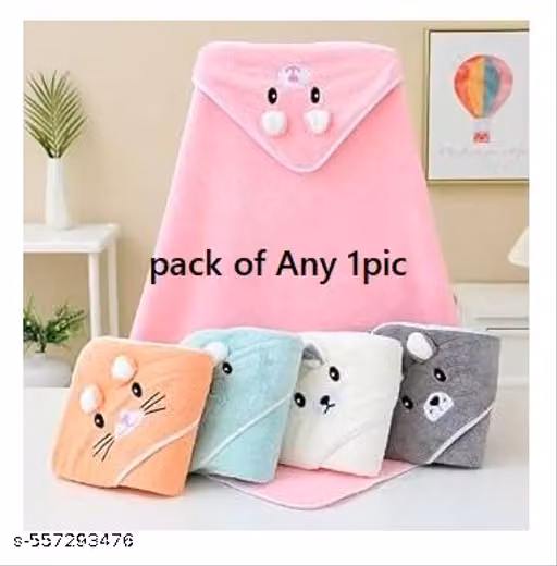 Micro Fleece Hooded Baby Bath Towel & Wrapper | Soft Newborn Blanket 80 × 80 cm