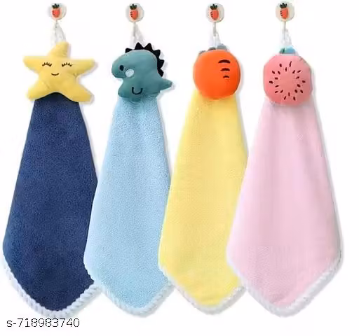 Super Soft Hanging Hand Towel for Kitchen & Bathroom – Microfiber Velvet Pack of 4