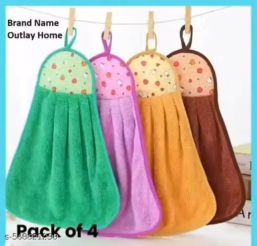 Outlay Home Cotton Hand Towel for Kitchen & Bathroom – Hanging Napkin Pack of 2