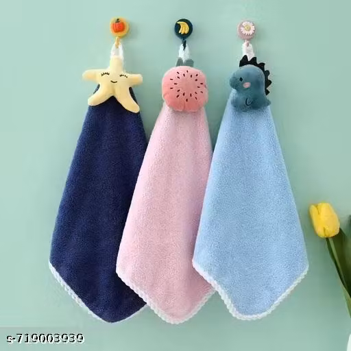 Super Soft Hanging Hand Towel for Kitchen & Bathroom – Fast Drying Microfiber Pack of 3