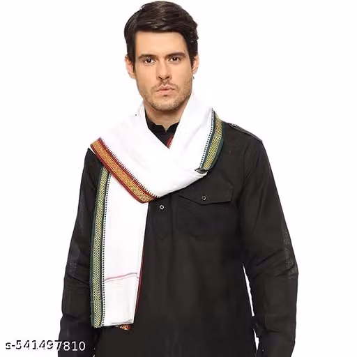 100% Pure Cotton Handloom Gamcha Bath Towel for Men & Boys – White