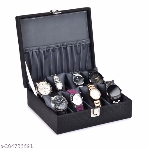 Watch Organizer Box for 12 Watches – Multipurpose Watch Storage & Display Case with Cushioned Slots