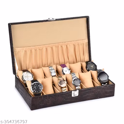 Premium 10 Slot Watch Organizer Box – Large Watch Storage & Display Case