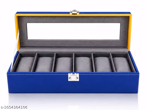 6 Slot Watch Organizer Box – Premium Watch Storage & Display Case with Glass Lid