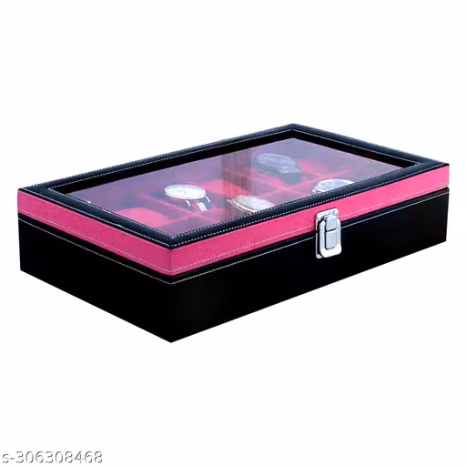 Premium Watch Organizer Box with Transparent Lid – Stylish Watch Storage & Display Case