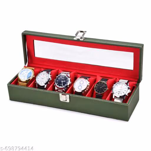 12 Slot Pink Watch Organizer Box – Stylish Watch Storage & Display Case