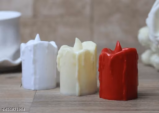 Decorative LED Candle Set of 3 – Red, White & Cream Candle Decor