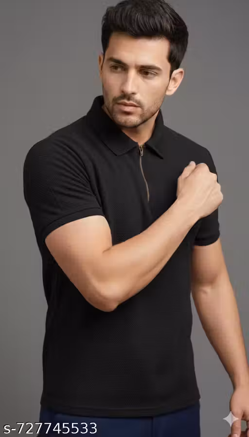 Men's Cotton Half Sleeves Solid Polo T-shirt