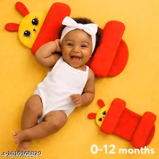 Baby Head Support Pillow with Fur Cover – Soft Cushion, 0-12 Months