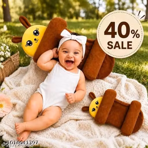 Baby Feather Neck Pillow with Fiber Cover – Animal Print Design