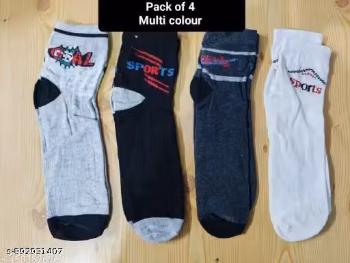 Men’s Sports Cotton Socks with Cushion & Stripe Design – Pack of 5