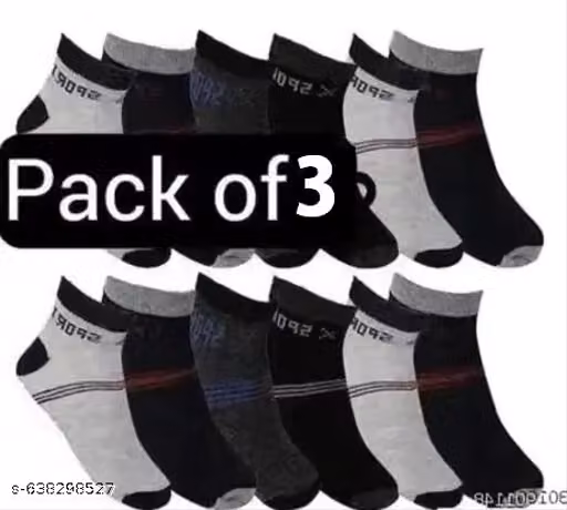 Men’s Winter Cotton Sports Socks – Warm Daily Wear, Pack of 3