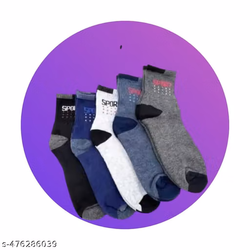 Men’s Cotton Ankle Socks – Multicolor Casual & Formal Socks, Pack of 5