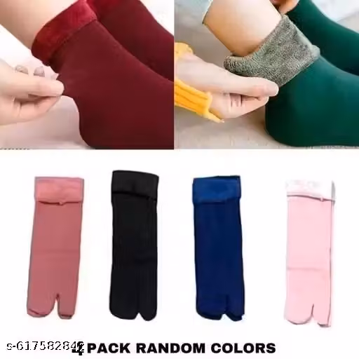 Women’s Fleece Lined Thermal Winter Socks – Soft Velvet, Pack of 4