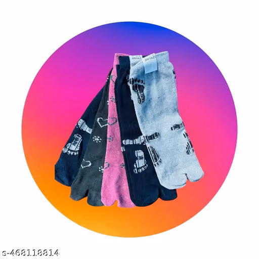 Women’s Printed Cotton Blend Ankle Socks – Colorful Winter Socks, Pack of 5