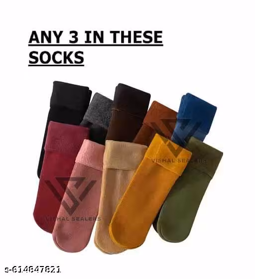 Women’s Thermal Velvet Winter Socks – Soft Warm Cozy Socks, Pack of 3