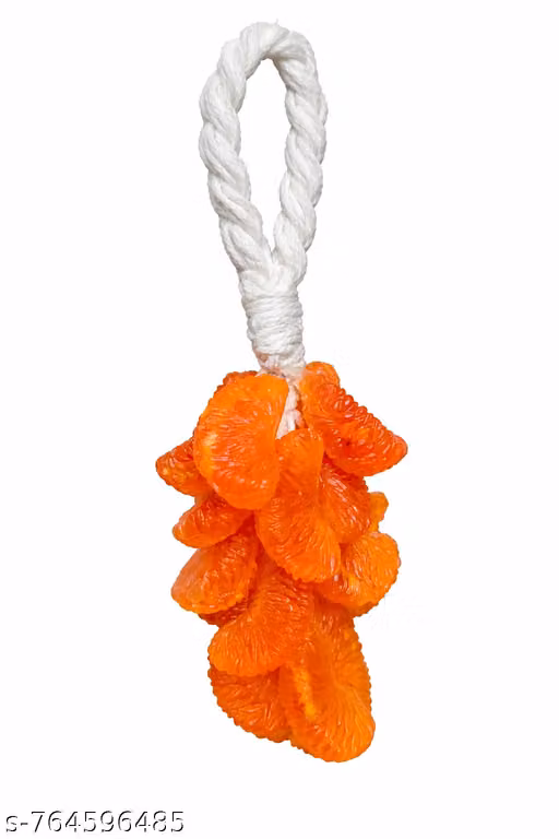 Orange Loofah Bath Scrubber – Fruit Shape Hanging Body Scrubber